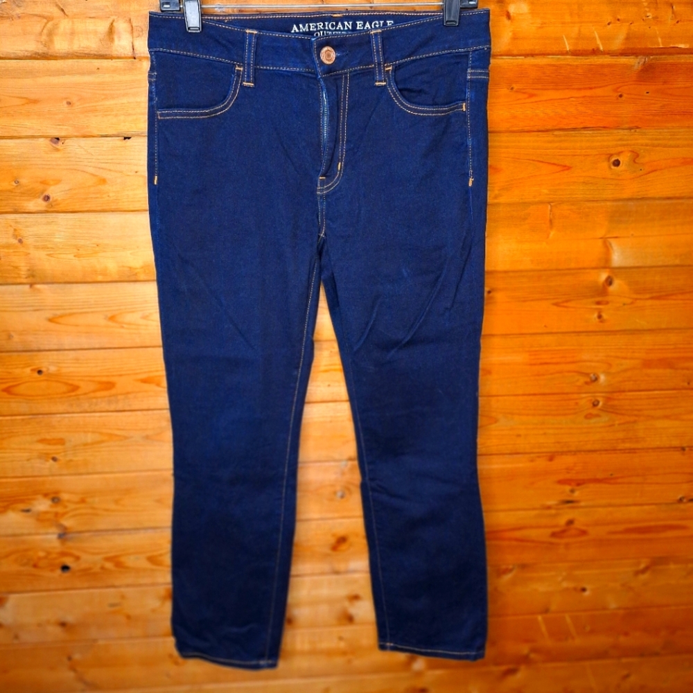 ❤️ American Eagle jegging crop blue dark super super stretch Size 10 regular